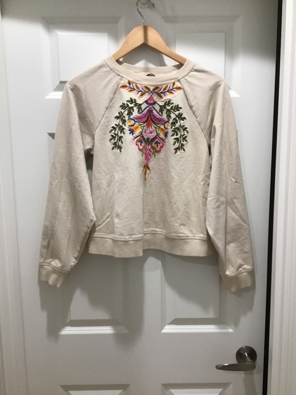 Anthropologie Embroidered Sweatshirt